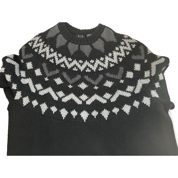 Armani Exchange A|X Mens Fair Isle Sweater Cable Knit Crew Neck heavyweight XXL - Picture 8 of 11